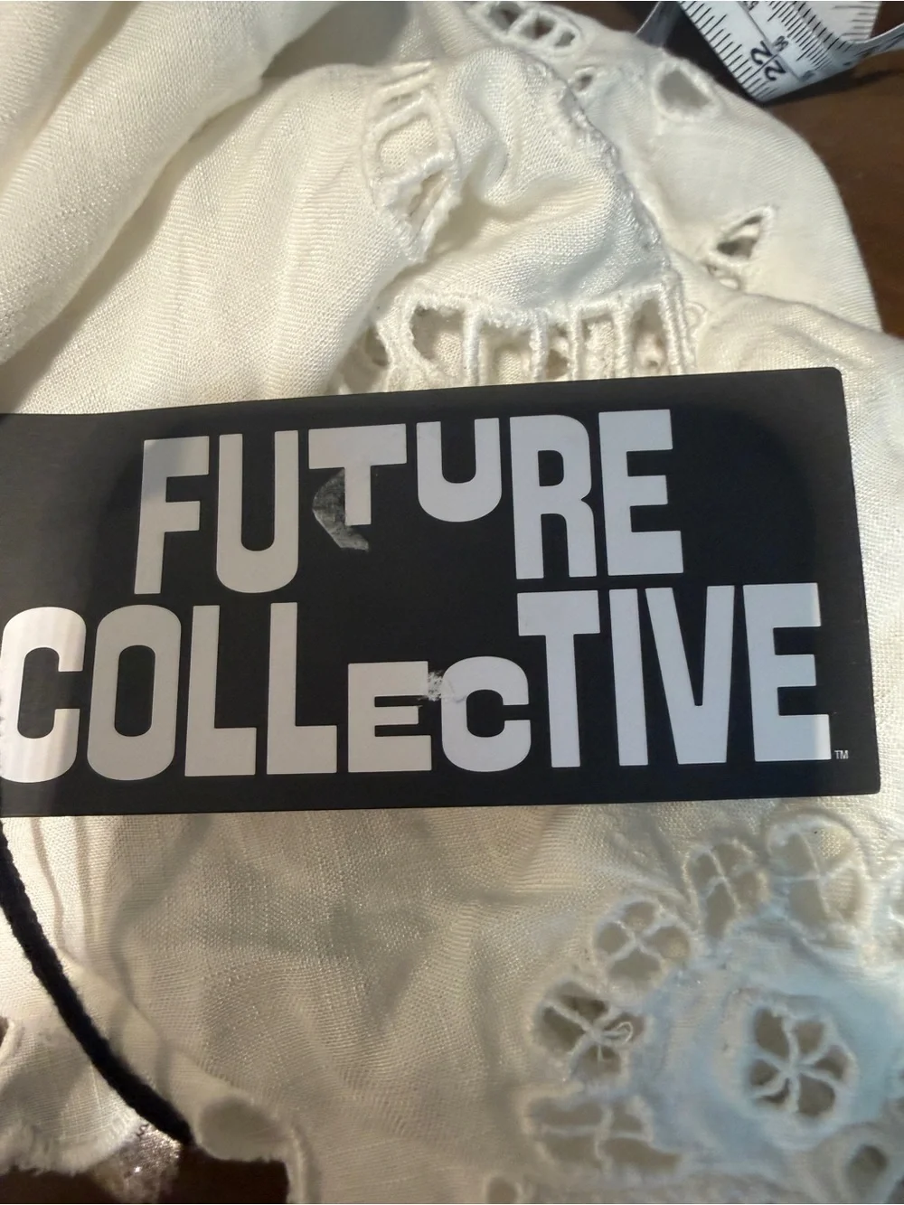 FUTURE COLLECTIVE WHITE EYELET MAXI SKIRT SZ S NWT